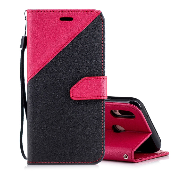 For Huawei P20 Lite Matching Color Frosted Texture Horizontal Flip PU Leather Case with Holder & Card Slots & Lanyard