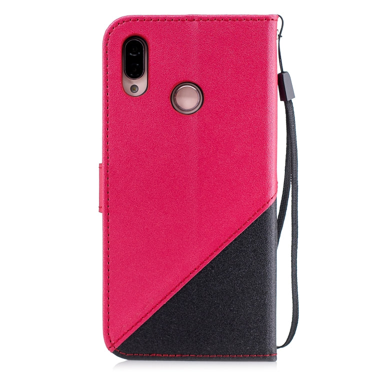 For Huawei P20 Lite Matching Color Frosted Texture Horizontal Flip PU Leather Case with Holder & Card Slots & Lanyard