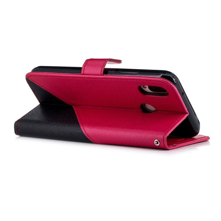 For Huawei P20 Lite Matching Color Frosted Texture Horizontal Flip PU Leather Case with Holder & Card Slots & Lanyard