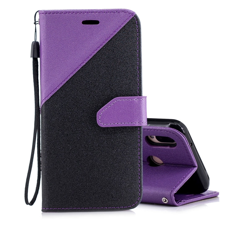 For Huawei P20 Lite Matching Color Frosted Texture Horizontal Flip PU Leather Case with Holder & Card Slots & Lanyard