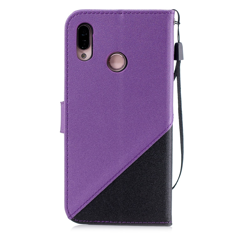 For Huawei P20 Lite Matching Color Frosted Texture Horizontal Flip PU Leather Case with Holder & Card Slots & Lanyard