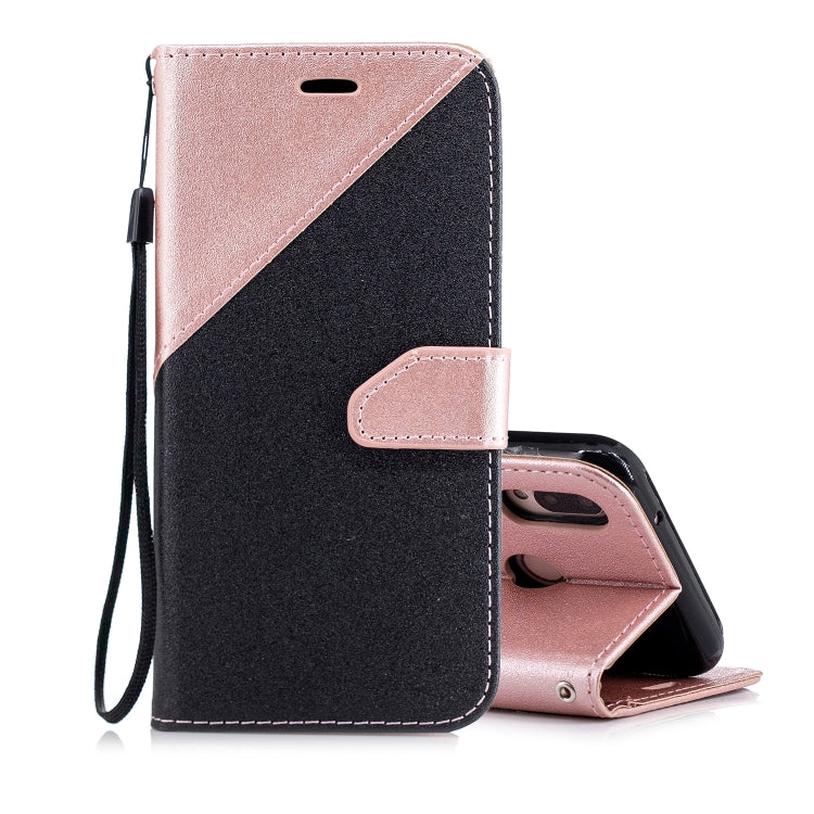 For Huawei P20 Lite Matching Color Frosted Texture Horizontal Flip PU Leather Case with Holder & Card Slots & Lanyard