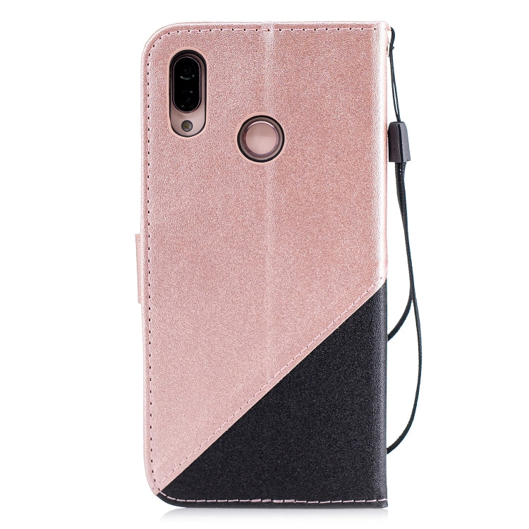 For Huawei P20 Lite Matching Color Frosted Texture Horizontal Flip PU Leather Case with Holder & Card Slots & Lanyard