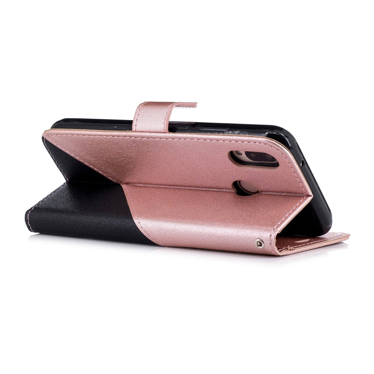 For Huawei P20 Lite Matching Color Frosted Texture Horizontal Flip PU Leather Case with Holder & Card Slots & Lanyard