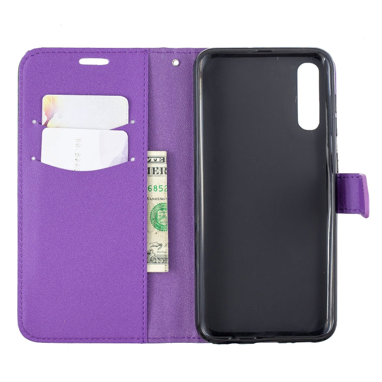 For Huawei P30 Matching Color Frosted Texture Horizontal Flip PU Leather Case with Holder & Card Slots & Lanyard