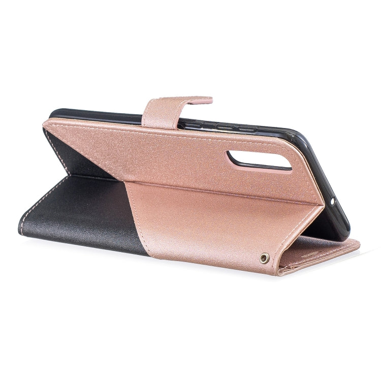For Huawei P30 Matching Color Frosted Texture Horizontal Flip PU Leather Case with Holder & Card Slots & Lanyard