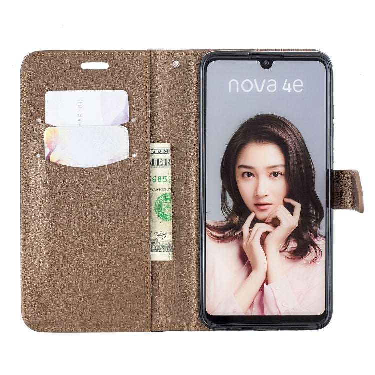 For Huawei P30 Lite Matching Color Frosted Texture Horizontal Flip PU Leather Case with Holder & Card Slots & Lanyard