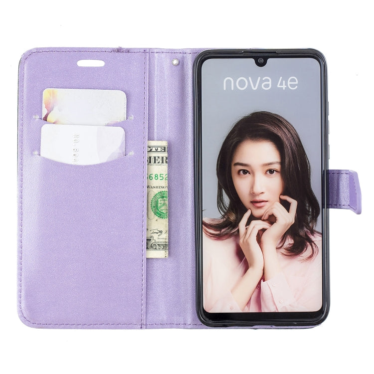 For Huawei P30 Lite Matching Color Frosted Texture Horizontal Flip PU Leather Case with Holder & Card Slots & Lanyard