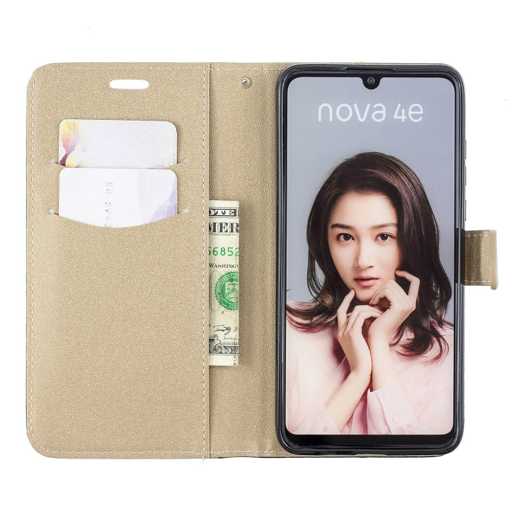 For Huawei P30 Lite Matching Color Frosted Texture Horizontal Flip PU Leather Case with Holder & Card Slots & Lanyard