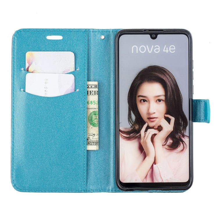 For Huawei P30 Lite Matching Color Frosted Texture Horizontal Flip PU Leather Case with Holder & Card Slots & Lanyard