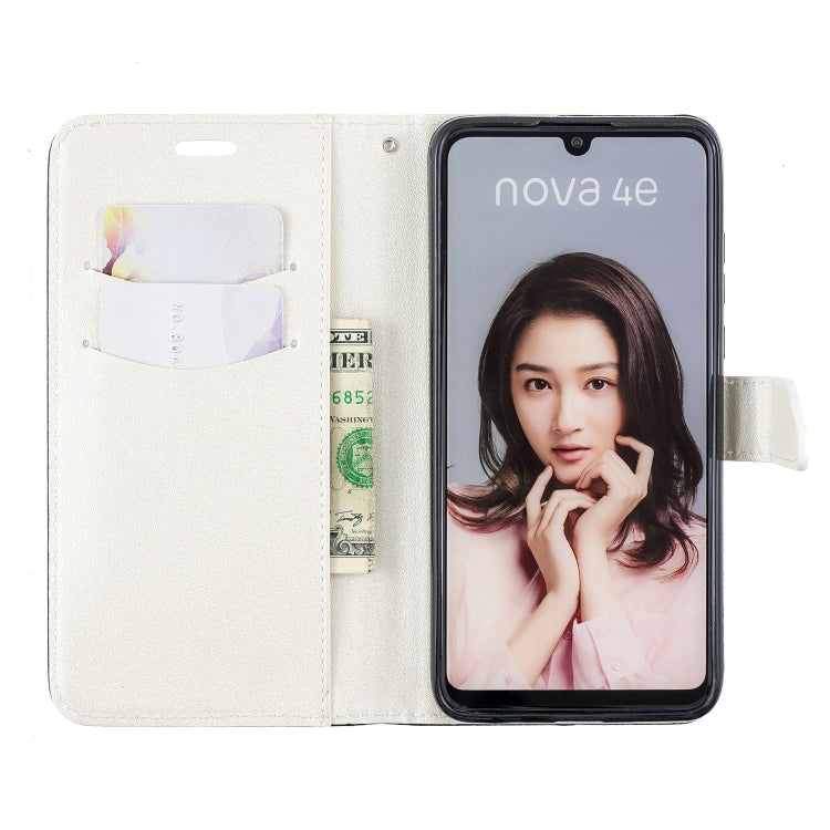 For Huawei P30 Lite Matching Color Frosted Texture Horizontal Flip PU Leather Case with Holder & Card Slots & Lanyard