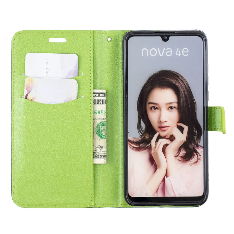 For Huawei P30 Lite Matching Color Frosted Texture Horizontal Flip PU Leather Case with Holder & Card Slots & Lanyard
