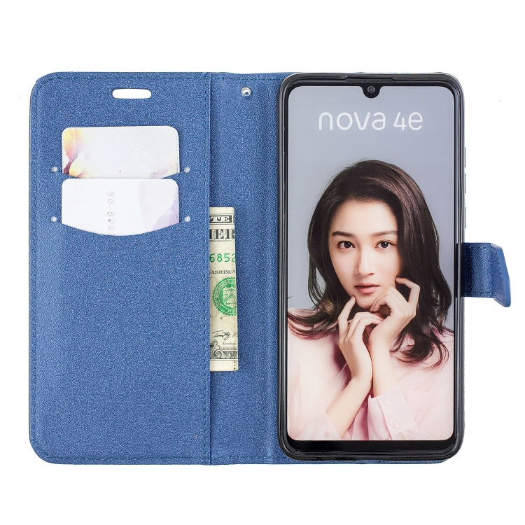 For Huawei P30 Lite Matching Color Frosted Texture Horizontal Flip PU Leather Case with Holder & Card Slots & Lanyard