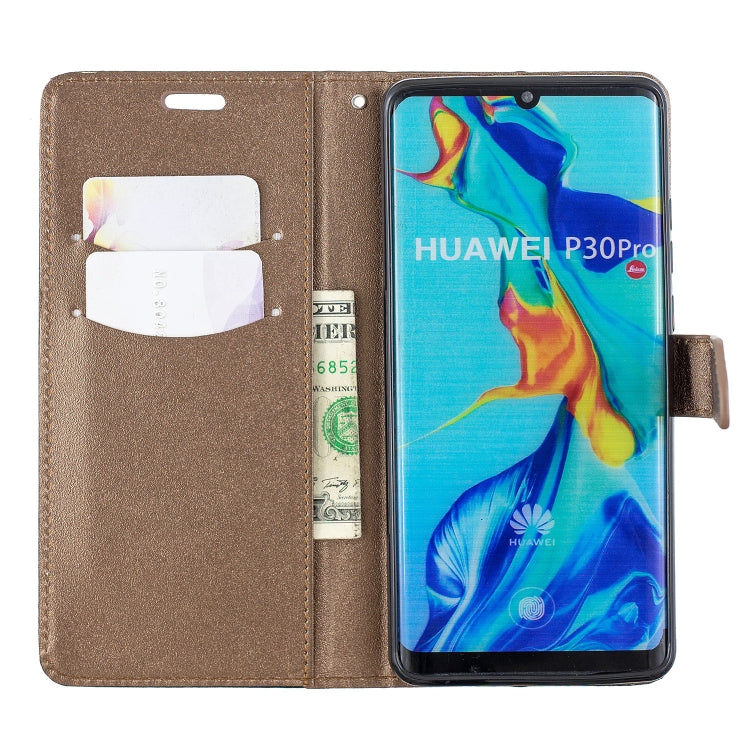 For Huawei P30 Pro Matching Color Frosted Texture Horizontal Flip PU Leather Case with Holder & Card Slots & Lanyard