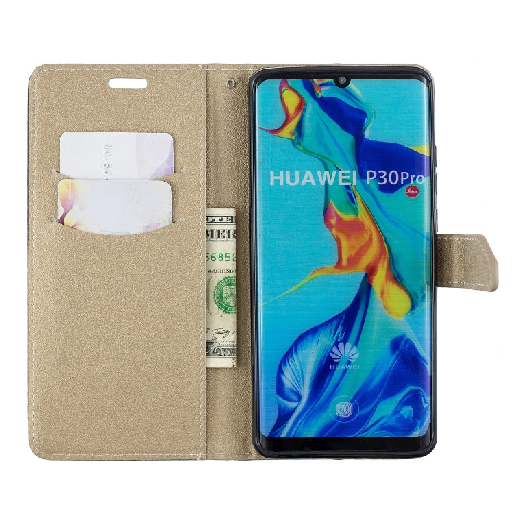 For Huawei P30 Pro Matching Color Frosted Texture Horizontal Flip PU Leather Case with Holder & Card Slots & Lanyard