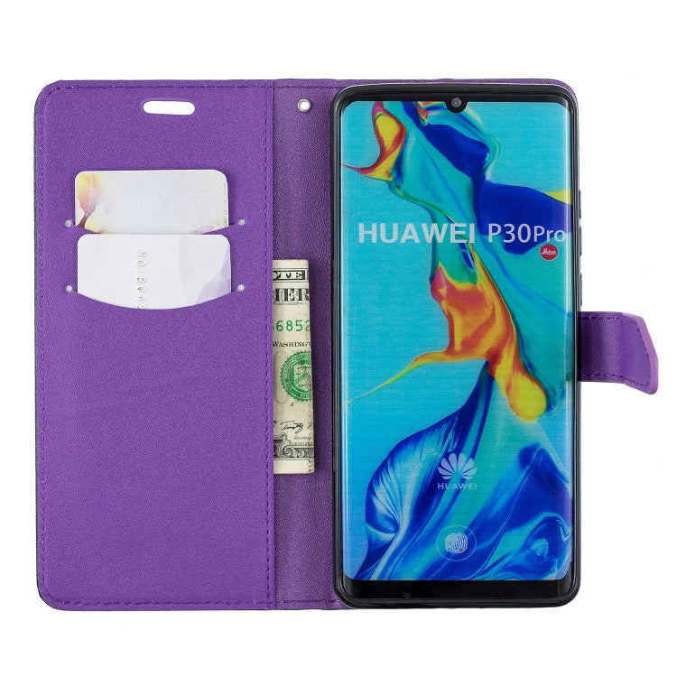 For Huawei P30 Pro Matching Color Frosted Texture Horizontal Flip PU Leather Case with Holder & Card Slots & Lanyard