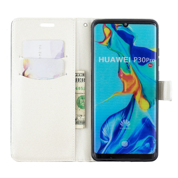 For Huawei P30 Pro Matching Color Frosted Texture Horizontal Flip PU Leather Case with Holder & Card Slots & Lanyard