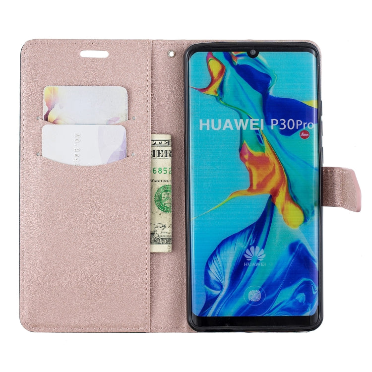 For Huawei P30 Pro Matching Color Frosted Texture Horizontal Flip PU Leather Case with Holder & Card Slots & Lanyard