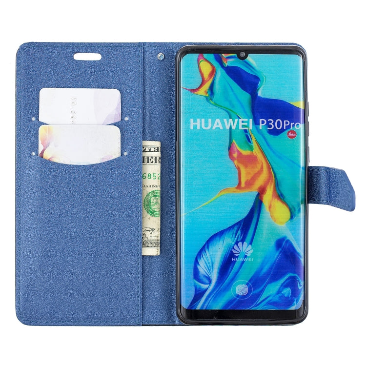 For Huawei P30 Pro Matching Color Frosted Texture Horizontal Flip PU Leather Case with Holder & Card Slots & Lanyard