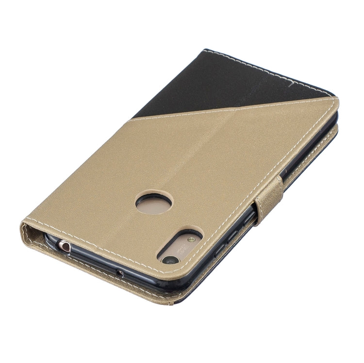 For Huawei Y6ï¼ˆ2019ï¼‰ Matching Color Frosted Texture Horizontal Flip PU Leather Case with Holder & Card Slots & Lanyard