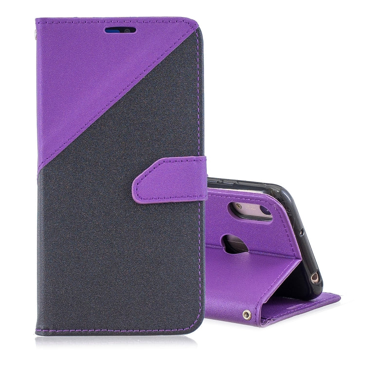 For Huawei Y6ï¼ˆ2019ï¼‰ Matching Color Frosted Texture Horizontal Flip PU Leather Case with Holder & Card Slots & Lanyard