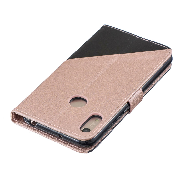 For Huawei Y6ï¼ˆ2019ï¼‰ Matching Color Frosted Texture Horizontal Flip PU Leather Case with Holder & Card Slots & Lanyard