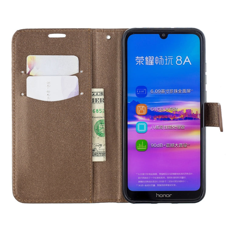 For  Huawei Y7ï¼ˆ2019ï¼‰ Matching Color Frosted Texture Horizontal Flip PU Leather Case with Holder & Card Slots & Lanyard