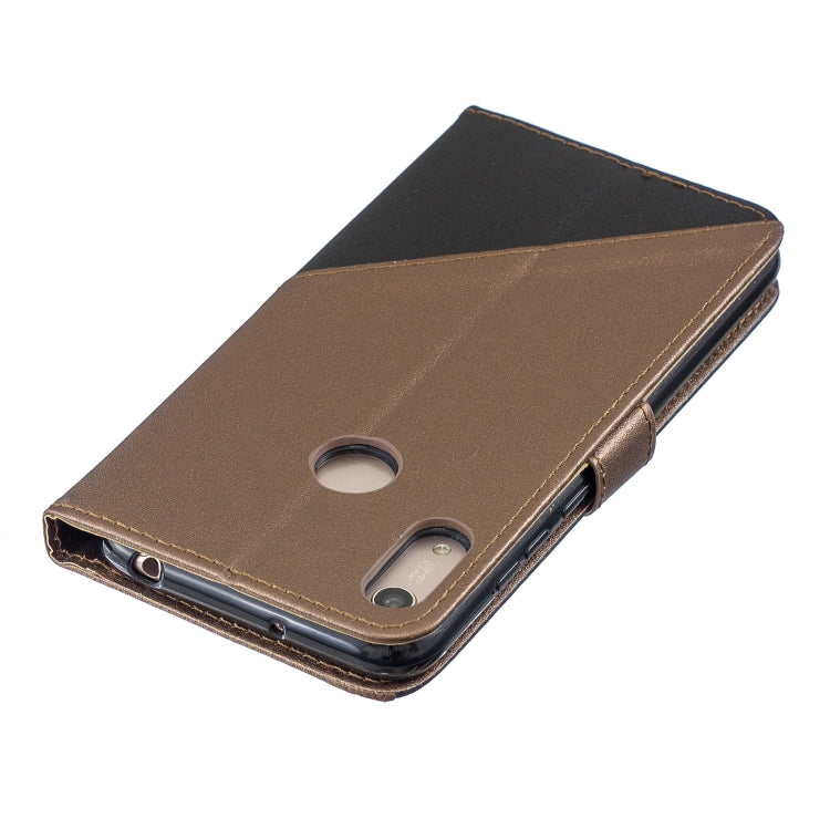 For  Huawei Y7ï¼ˆ2019ï¼‰ Matching Color Frosted Texture Horizontal Flip PU Leather Case with Holder & Card Slots & Lanyard