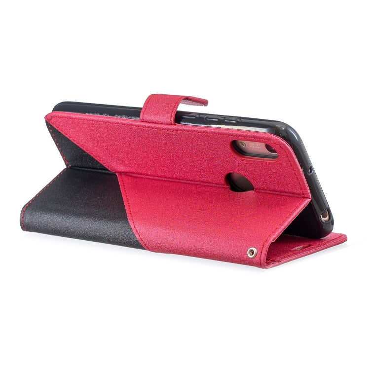 For  Huawei Y7ï¼ˆ2019ï¼‰ Matching Color Frosted Texture Horizontal Flip PU Leather Case with Holder & Card Slots & Lanyard