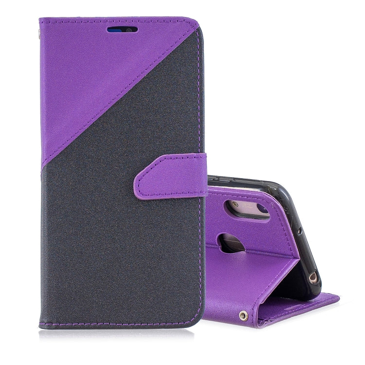 For  Huawei Y7ï¼ˆ2019ï¼‰ Matching Color Frosted Texture Horizontal Flip PU Leather Case with Holder & Card Slots & Lanyard