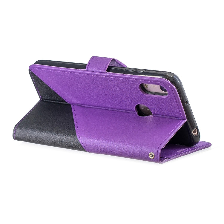For  Huawei Y7ï¼ˆ2019ï¼‰ Matching Color Frosted Texture Horizontal Flip PU Leather Case with Holder & Card Slots & Lanyard