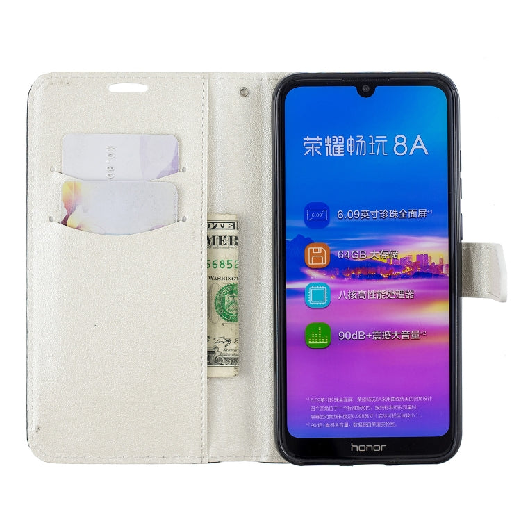 For  Huawei Y7ï¼ˆ2019ï¼‰ Matching Color Frosted Texture Horizontal Flip PU Leather Case with Holder & Card Slots & Lanyard