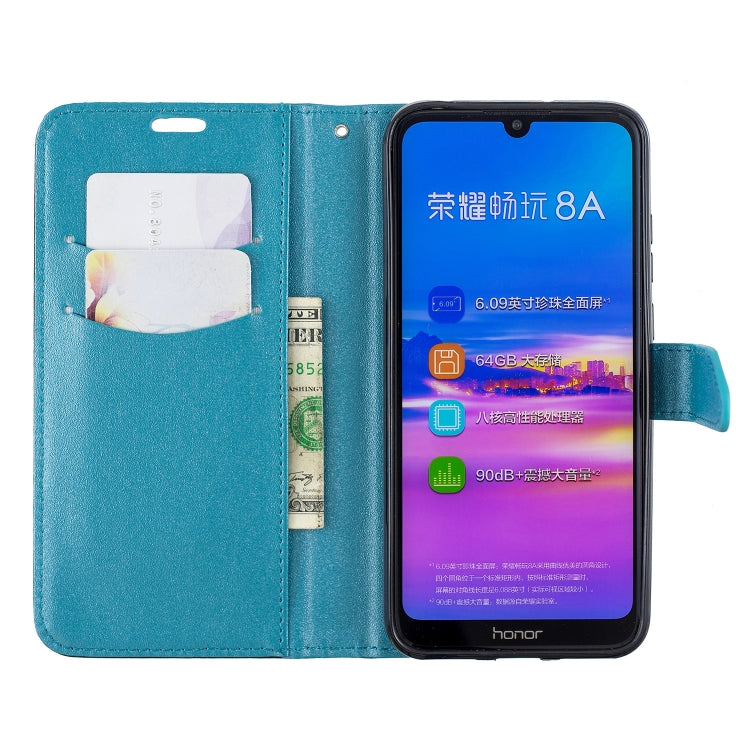 For  Huawei Y9ï¼ˆ2019ï¼‰ Matching Color Frosted Texture Horizontal Flip PU Leather Case with Holder & Card Slots & Lanyard