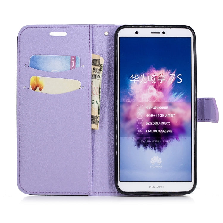 For Huawei Lmagine 7S Matching Color Frosted Texture Horizontal Flip PU Leather Case with Holder & Card Slots & Lanyard