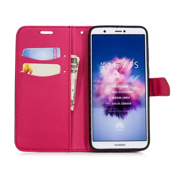 For Huawei Lmagine 7S Matching Color Frosted Texture Horizontal Flip PU Leather Case with Holder & Card Slots & Lanyard