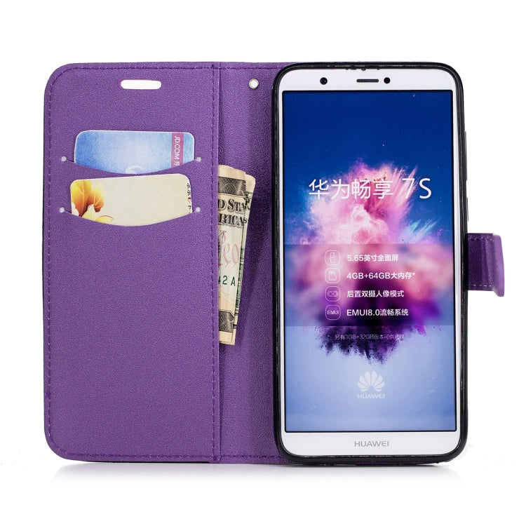 For Huawei Lmagine 7S Matching Color Frosted Texture Horizontal Flip PU Leather Case with Holder & Card Slots & Lanyard