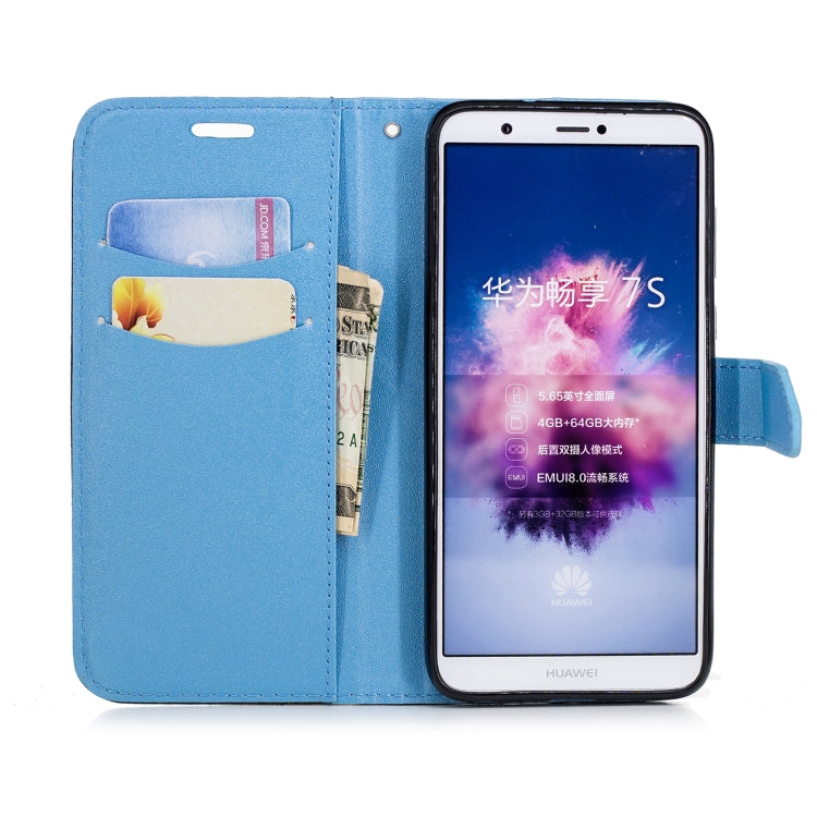 For Huawei Lmagine 7S Matching Color Frosted Texture Horizontal Flip PU Leather Case with Holder & Card Slots & Lanyard