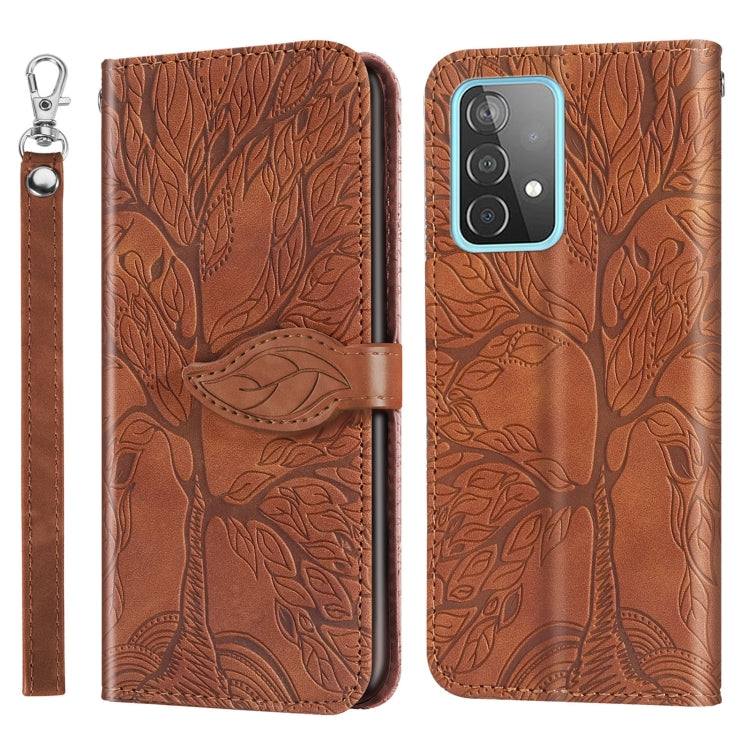 For Samsung Galaxy A33 5G Life of Tree Embossing Leather Phone Case