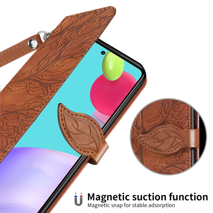 For Samsung Galaxy A33 5G Life of Tree Embossing Leather Phone Case