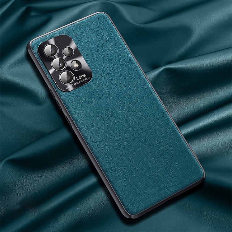 For Samsung Galaxy A32 5G Plain Skin Leather Phone Case