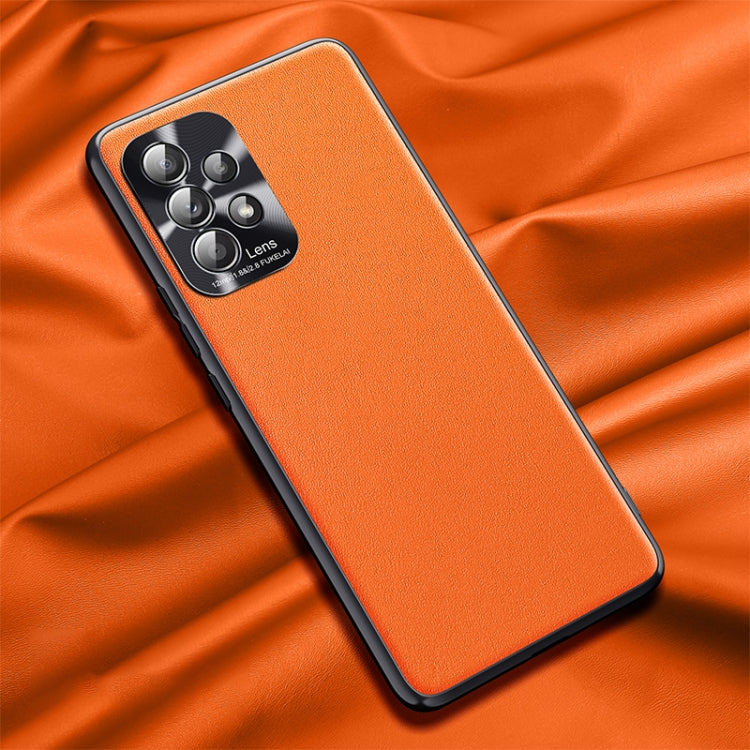 For Samsung Galaxy A32 5G Plain Skin Leather Phone Case