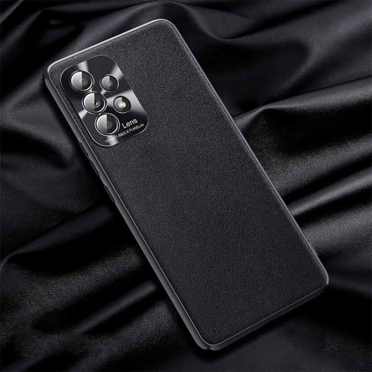 For Samsung Galaxy A32 5G Plain Skin Leather Phone Case