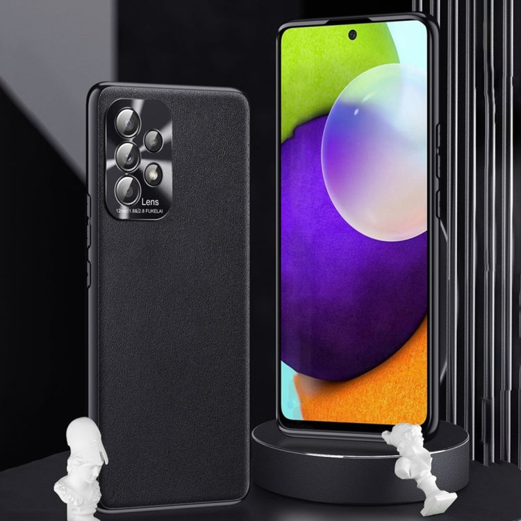 For Samsung Galaxy A32 5G Plain Skin Leather Phone Case