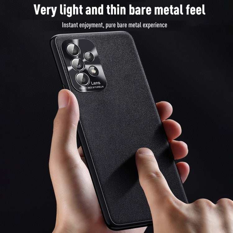 For Samsung Galaxy A32 5G Plain Skin Leather Phone Case
