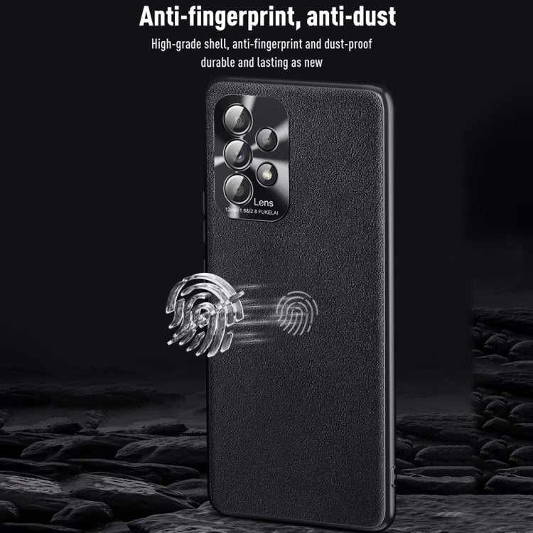 For Samsung Galaxy A32 5G Plain Skin Leather Phone Case