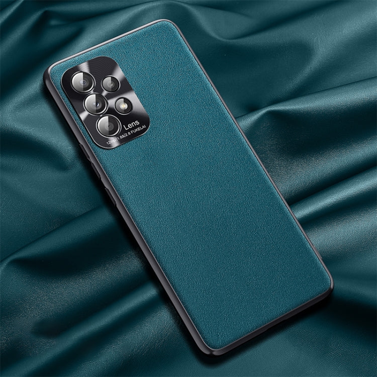 For Samsung Galaxy A32 4G Plain Skin Leather Phone Case