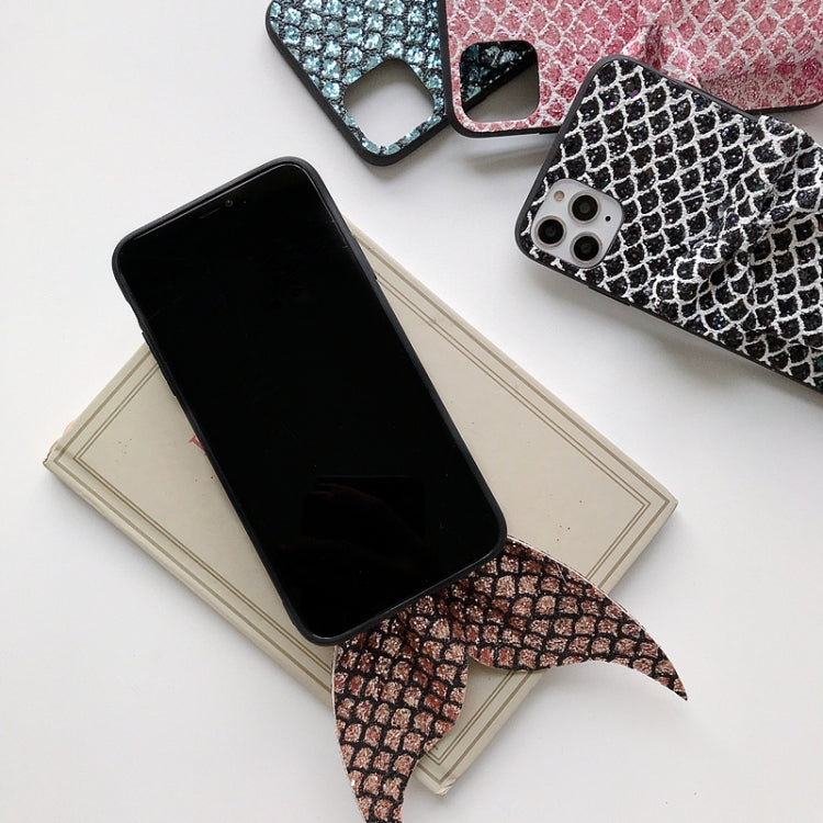 For iPhone 11 Mermaid Gem Pattern Glitter Powder TPU Case