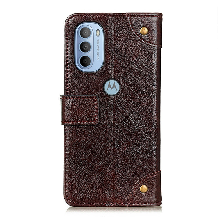 For Motorola Moto G31 5G / G41 5G Copper Buckle Nappa Texture Horizontal Flip Leather Case