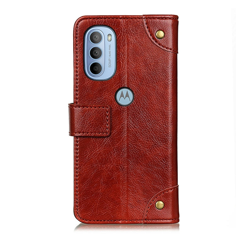 For Motorola Moto G31 5G / G41 5G Copper Buckle Nappa Texture Horizontal Flip Leather Case
