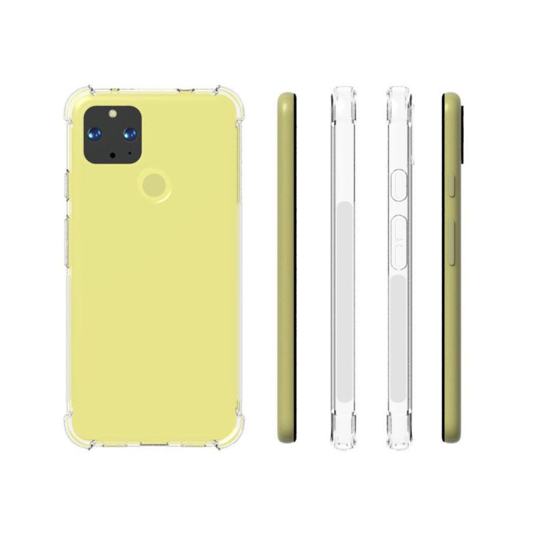 For Google Pixel 4a 5G Shockproof Non-slip Thickening TPU Phone Case(Transparent)